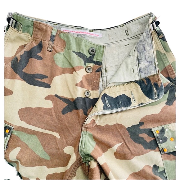 "HOOK 'EM HORNS" Bejeweled Army Fatigue Pants with Swarovski Crystal UT. - Picture 4 of 8